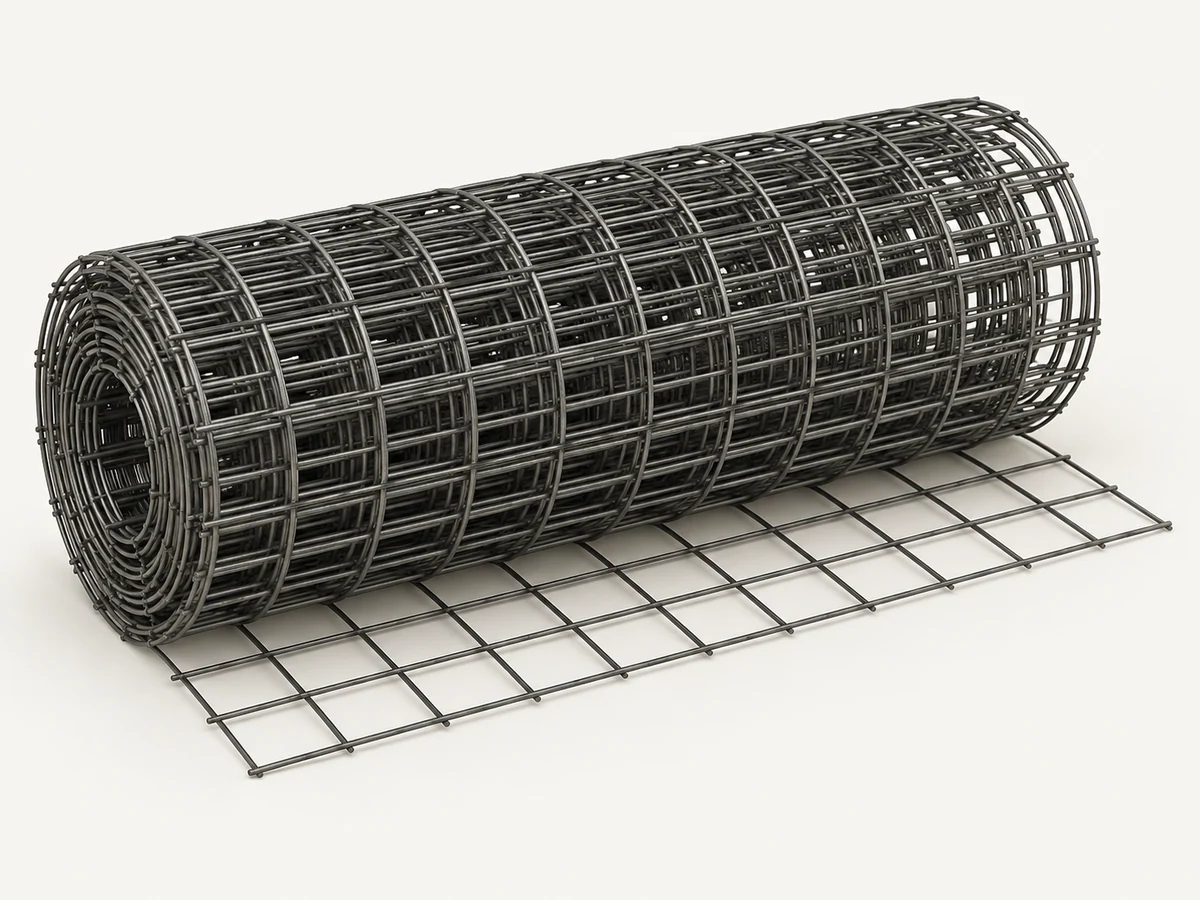 3D-иллюстрация: Сетка сварная неоцинкованная 50х60х1,4 мм в рулонах размером 0,15х25,0 м